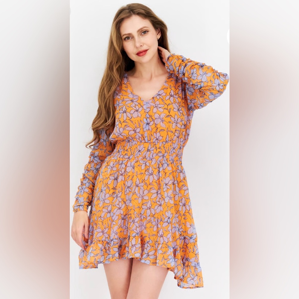 Jessica Simpson Flirty Floral Ruched Dress $89